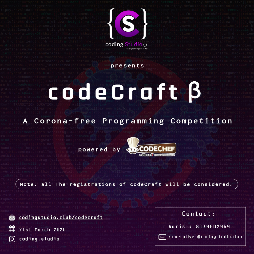codeCraft ß by coding.Studio(); VBIT